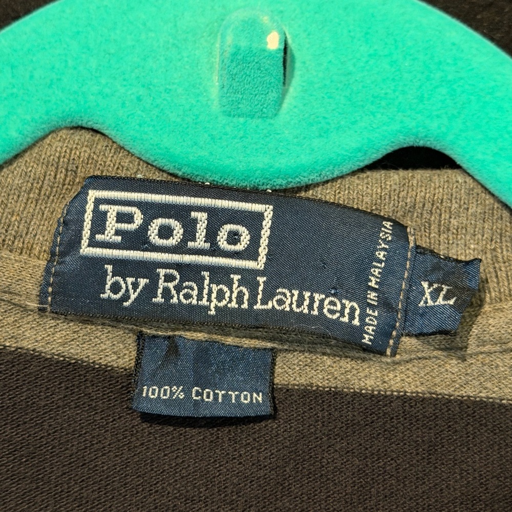 Ralph Lauren Polo Sport 90s Long Sleeve Rugby Stripe Red Pony Mens XL - Picture 3 of 6